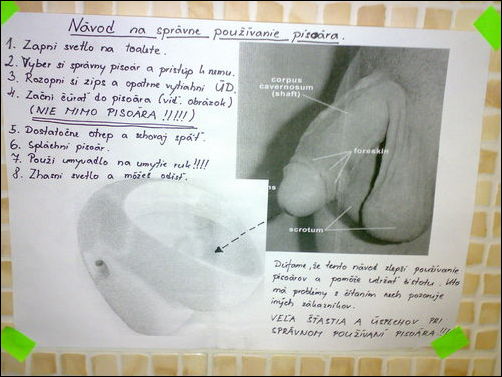 Nápis na záchodě v hospodě v obci Modrovka